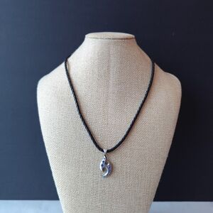 BICO Australia Pewter Blue Swarovski Crystal Pendant Necklace